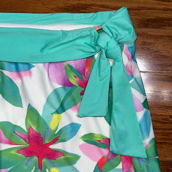 NWT Alex Marie Tropic Floral Tie Skirted Bikini Bottom Size 14 - Picture 4 of 14